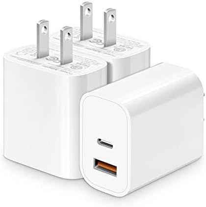 USB C Wall Charger 3Pack for iPhone Charger Block with Dual Port [PD 20W USB-C & QC 3.0 USB Port]... | Amazon (US)