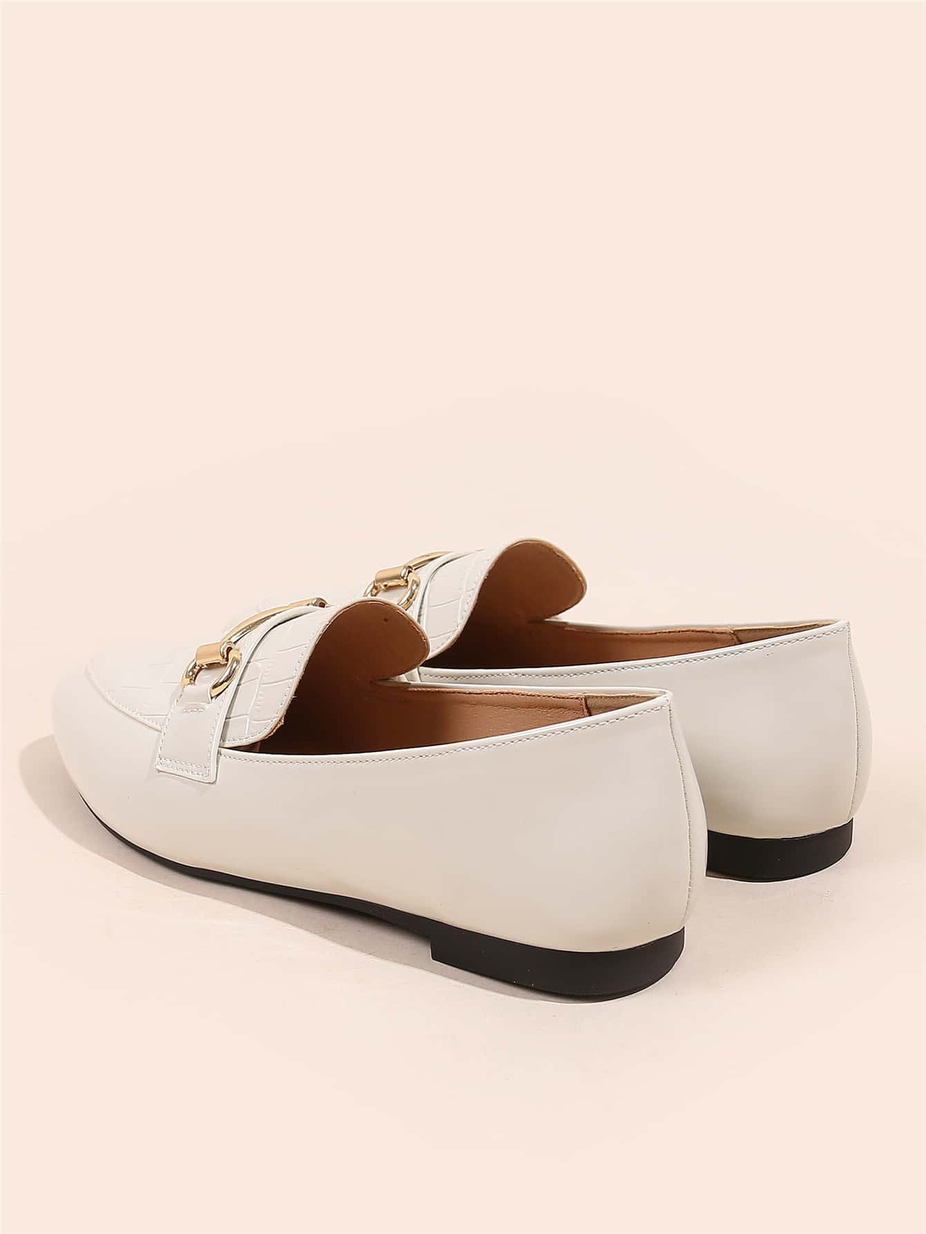 Horsebit Decor Croc Embossed Loafers | SHEIN