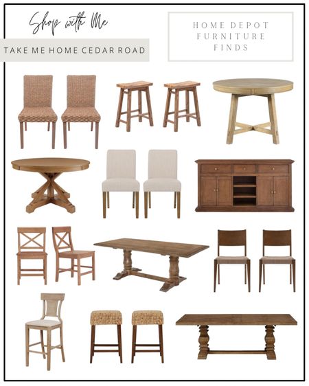 The Home Depot has a wide assortment of furniture and decor that appeals to every style aesthetic, from modern to traditional, rustic to casual, @homedepot has it all!

Home Depot has free shipping over $45 and convenient in store returns, making it easy to shop online. These are some of my favorite dining room / kitchen finds. #thehomedepot #homedepotpartner #ad

Dining room table, large dining room table, round dining room table, oval dining room table, extendable dining room table, dining chair, kitchen chair, stool, bar stool, counter stool, woven dining chair, sideboard, dining room, kitchen, bar

#LTKsalealert #LTKhome #LTKFind