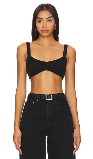 Adelie Knit Bra in Black | Revolve Clothing (Global)