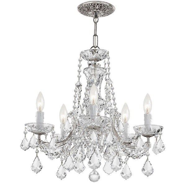 Crystorama Maria Theresa Collection 5-light Polished Chrome/Swarovski Strass Crystal Chandelier - Chrome | Bed Bath & Beyond