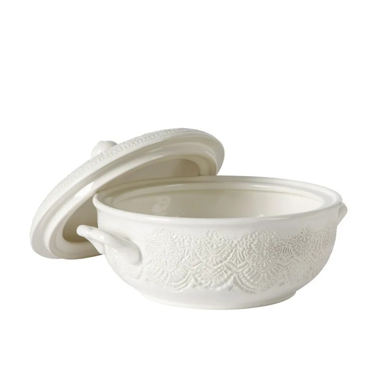 The Pioneer Woman Vintage Lace Stoneware Tureen, Linen | Walmart (US)