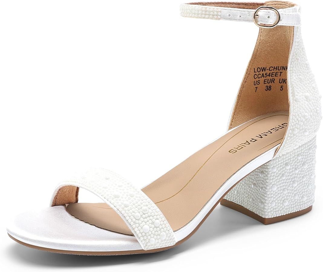 DREAM PAIRS Womens Low-Chunk Low Heel Pump Sandal | Amazon (US)