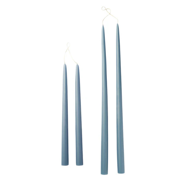 Dusty Blue Taper Candles | Cailini Coastal