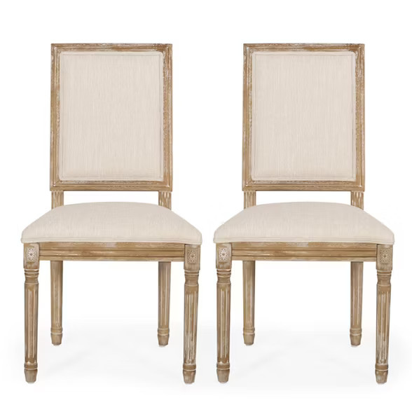 2pk Regina French Country Wood Upholstered Dining Chairs  - Christopher Knight Home | Target