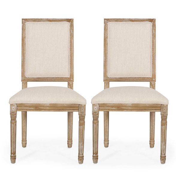 2pk Regina French Country Wood Upholstered Dining Chairs  - Christopher Knight Home | Target