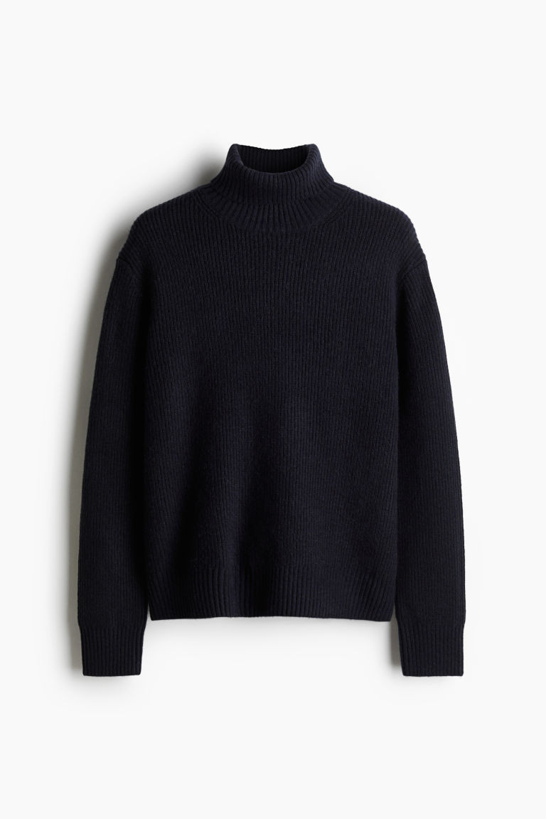 H & M - Regular Fit Turtleneck Sweater - Blue | H&M (US + CA)