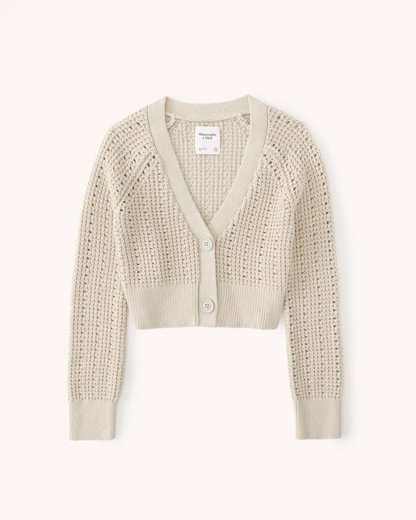 Pointelle Short Cardigan | Abercrombie & Fitch (US)