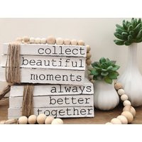 Stacked Books  Book Decor  Book Stack  Custom Name Books  Farmhouse Decor  Boho Chic  Shabby Chic  Neutral Decor  Painted Books | Etsy (US)