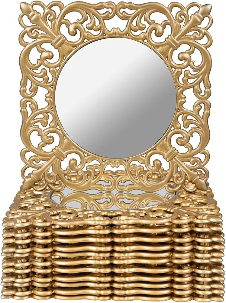 MAONAME 12" Gold Charger Plates Set of 6, Mirror Square Plate Chargers | Amazon (US)