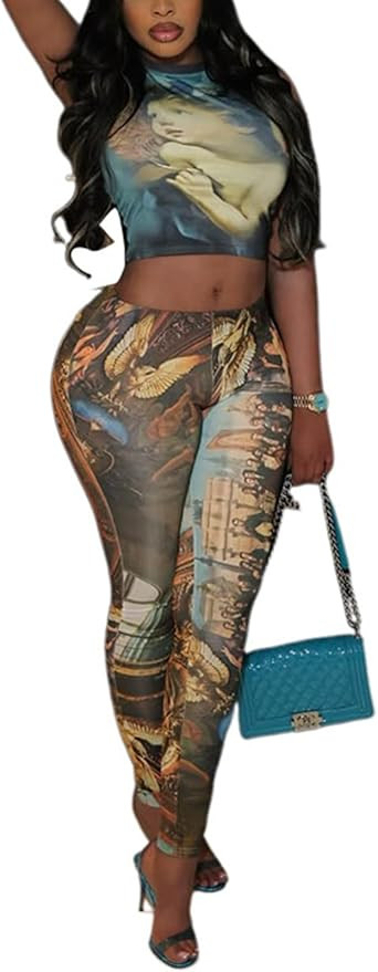 Club Outfits for Women Sexy Clubwear Stretchy Bodycon Sexy Two Piece Outfits for Women Club Night... | Amazon (US)