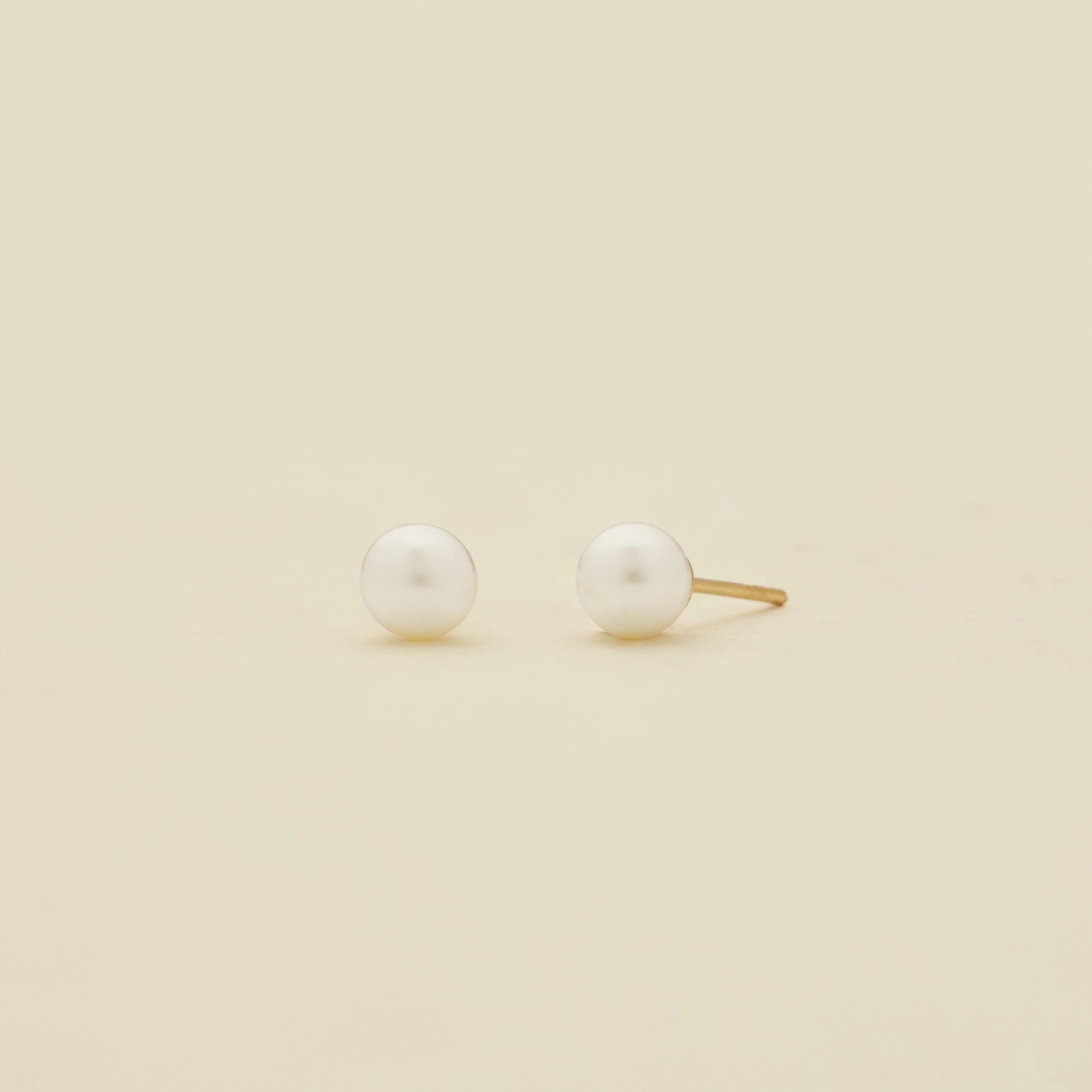 Pearl Stud Earrings | Made by Mary (US)