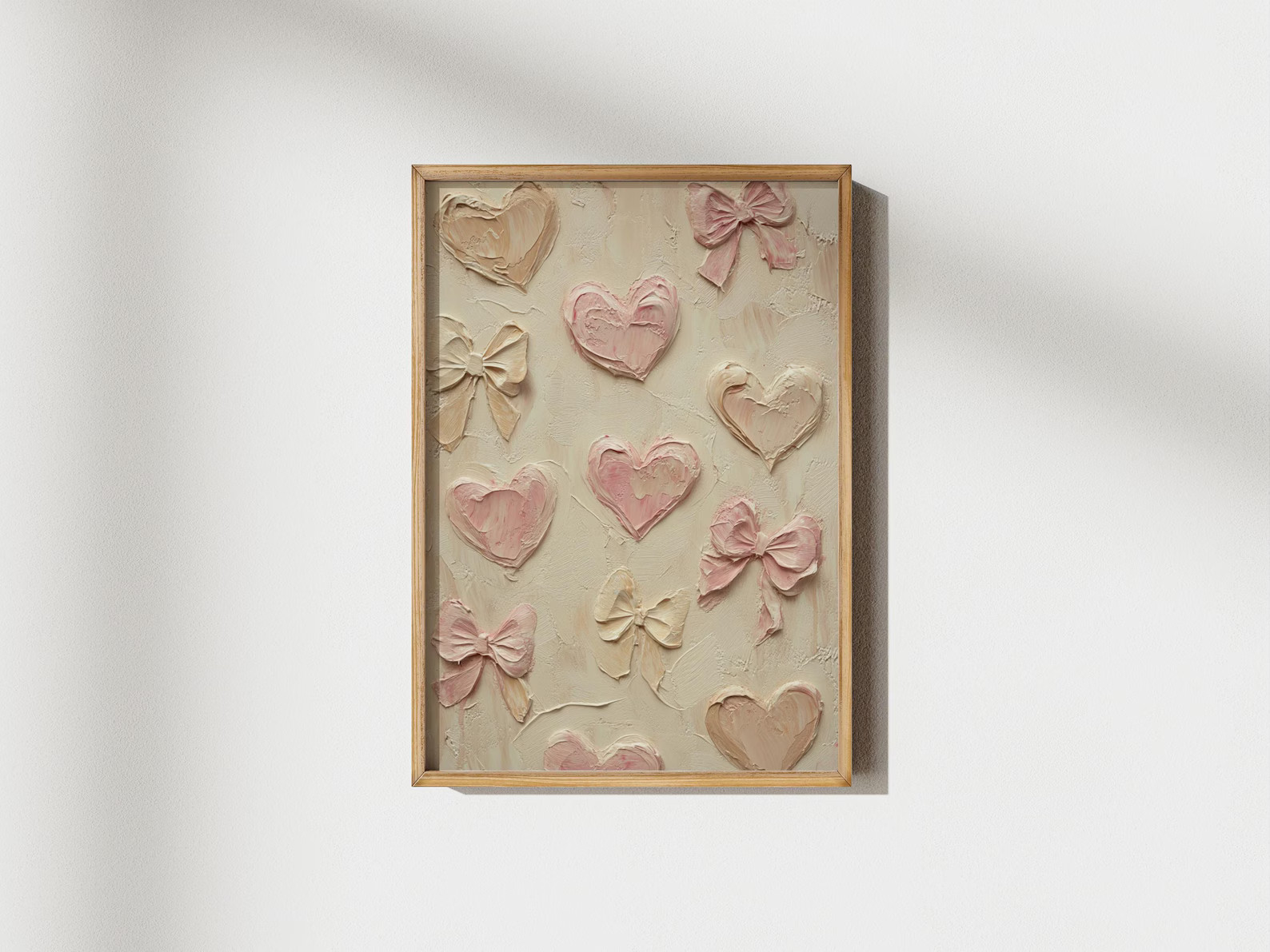 Pink Bow Heart Valentines Day Print, Vintage Coquette Printable Wall Art, Neutral Valentines Day ... | Etsy (US)