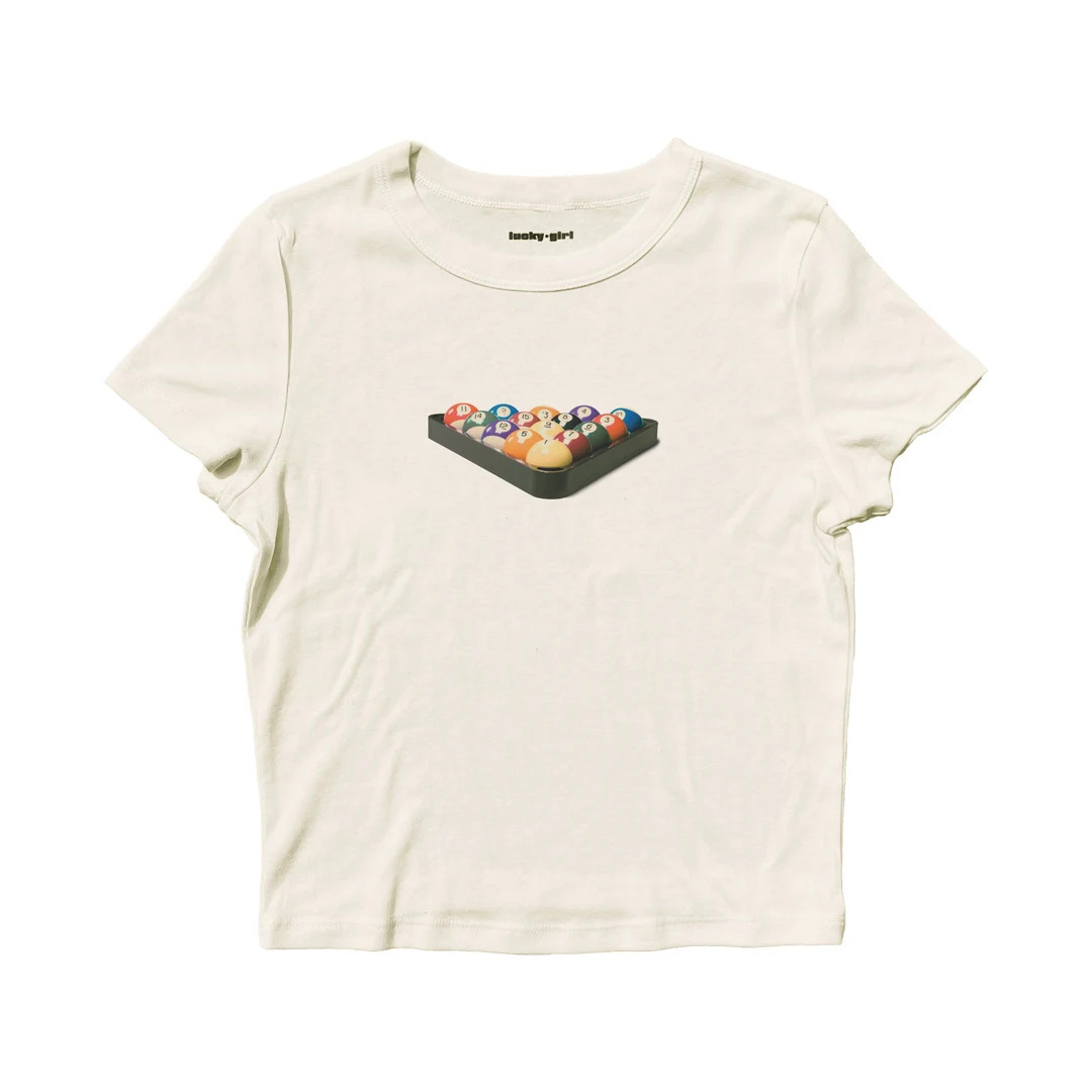 Pool Table Baby Tee Coquette Aesthetic Graphic Tee - Etsy | Etsy (US)