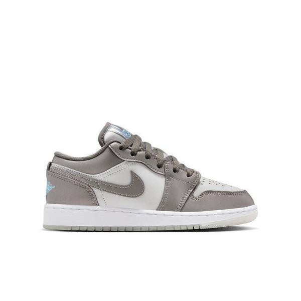 Kids' Air Jordan 1 Low SE Sneakers Big 5 Regular Flat Pewter/Blue Chill/Photon Dust/White | Scheels Sports