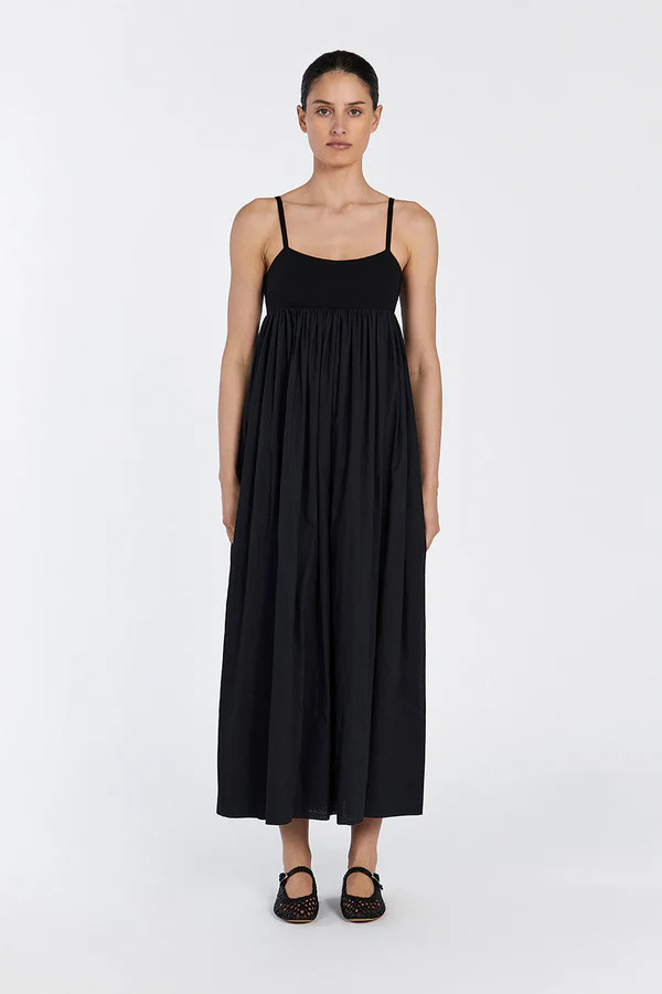 MAEVE BLACK MIDI DRESS | DISSH