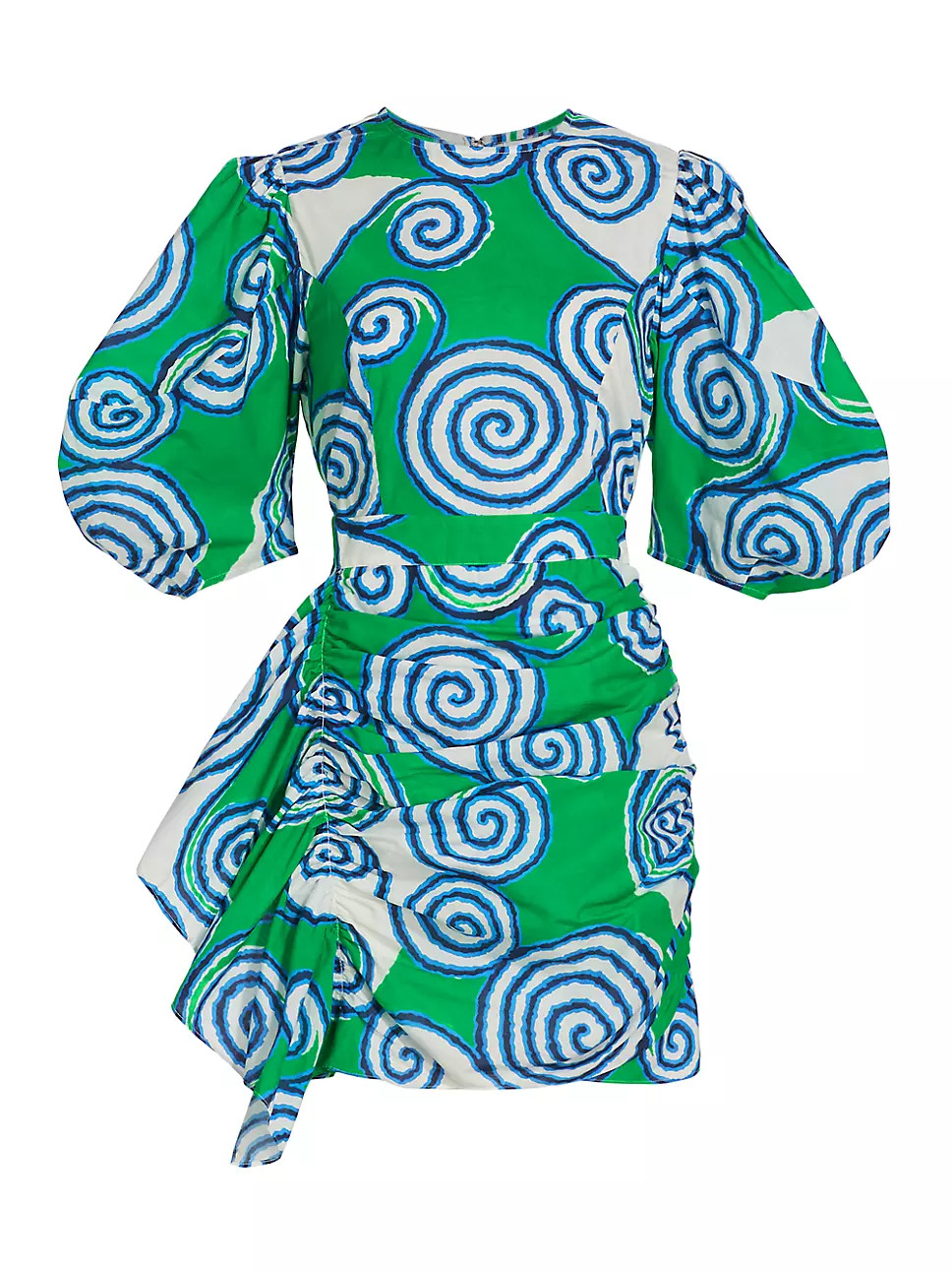 Pia Swirl Puff-Sleeve Minidress | Saks Fifth Avenue