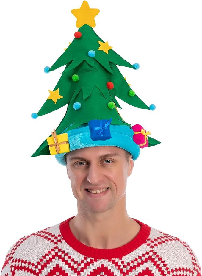 JOYIN Christmas Tree Hat Colorful for Festive Party Dress Up Celebrations, Winter Party Favor, Ch... | Amazon (US)