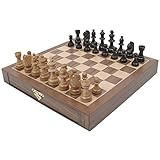 Hey! Play! Classic Strategy Chess Board Game Set - Inlaid Wood Magnetic Chess Board with Storage Dra | Amazon (US)