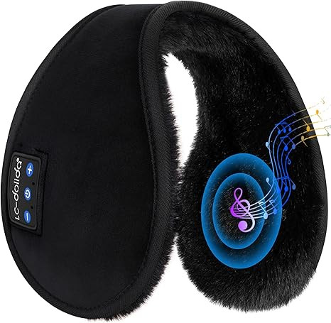 LC-dolida Bluetooth Earmuffs for Winter Women Men, Ear Warmers Headphones Ear Muffs Fluffy with M... | Amazon (US)