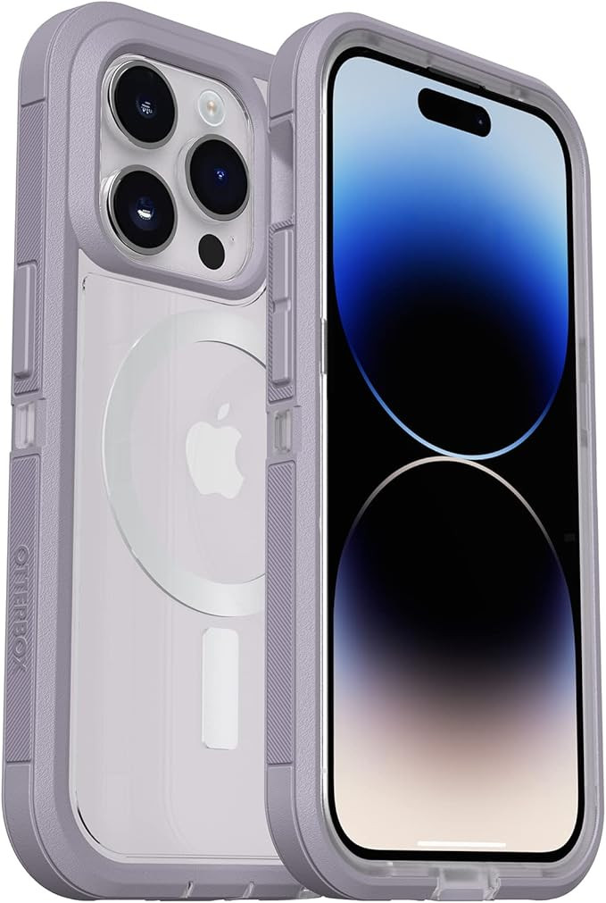 OtterBox iPhone 14 Pro Max (ONLY) Defender Series XT Case - LAVENDER SKY (Purple/Clear), Screenle... | Amazon (US)