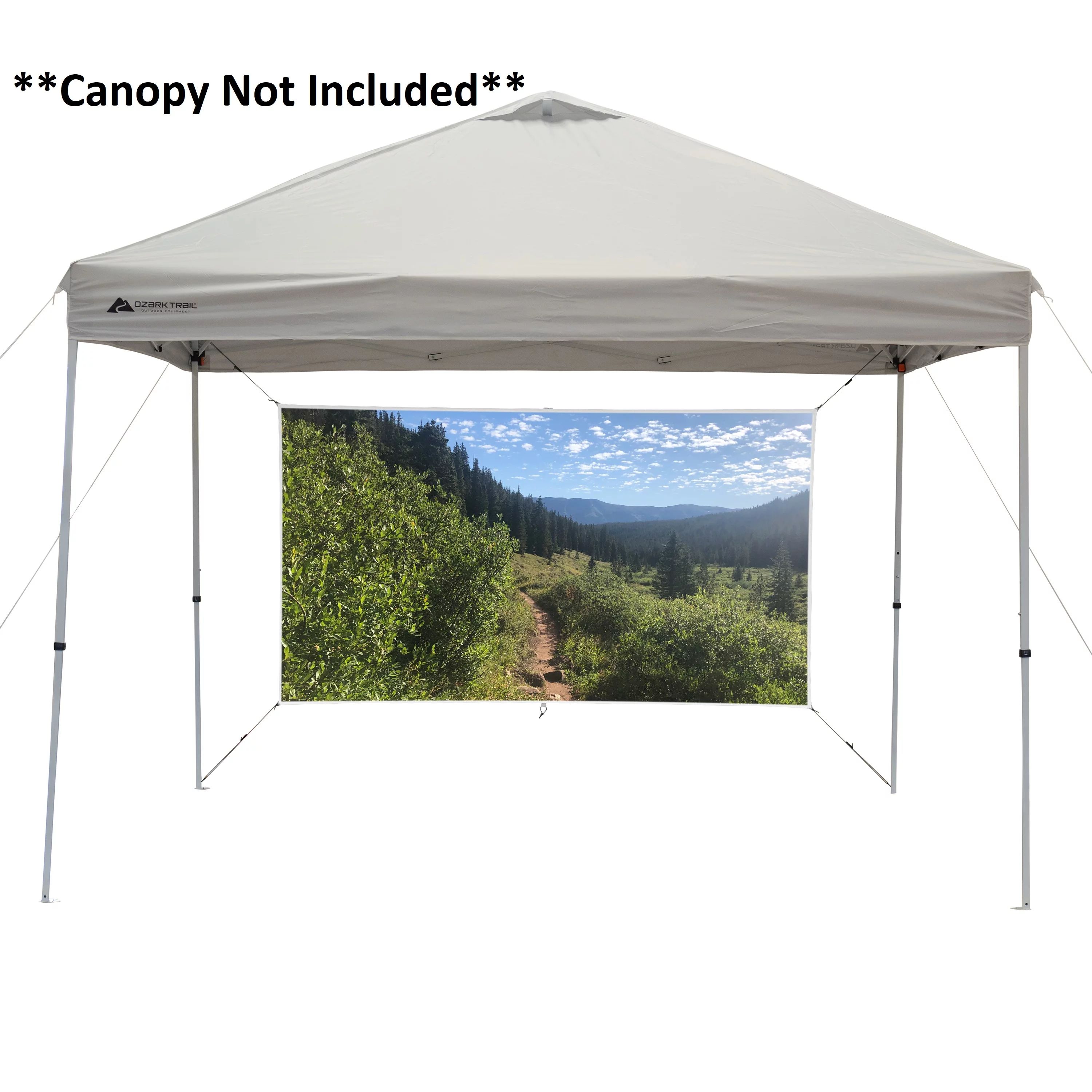 Ozark Trail Outdoor Shade Wall/Projector Screen, White 87.2in. x 49in. for Straight-Leg Canopies | Walmart (US)