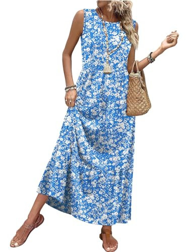 Wiholl Plus Size Dresses for Curvy Women Beach Fashion Spring Summer Dresses for Women 2026 Flowy Casual Long Maxi Dress Tiered Maternity Dress Sundresses for Women Vacation Holiday Clothes Floral 2XL | Amazon (US)