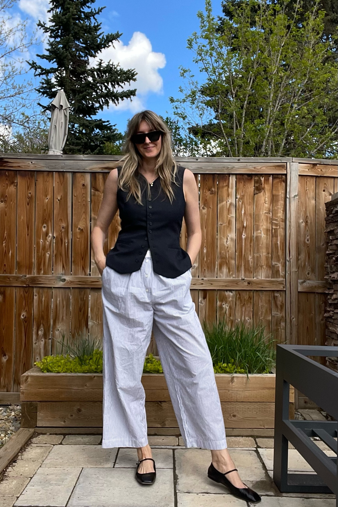 Effortless chic with boxer pants
Wearing a Zara vest from the fall - linked a similar navy one!

#LTKspring #LTKcanada #LTKsummer