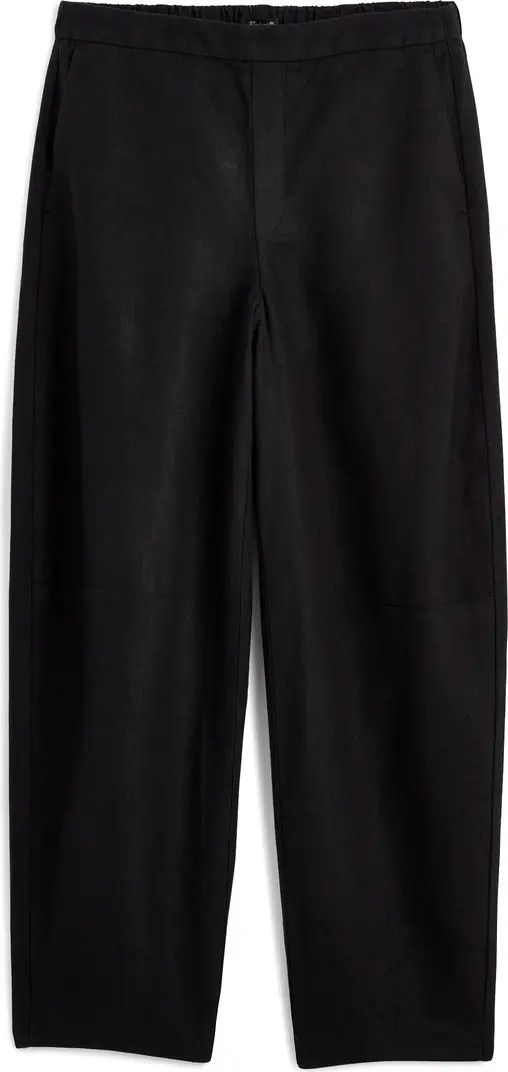 Barrel Leg Crop Linen Pants | Nordstrom