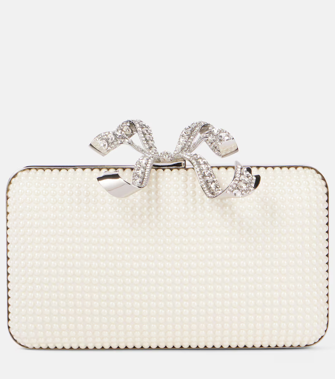 Bow faux pearl-embellished clutch | Mytheresa (US/CA)