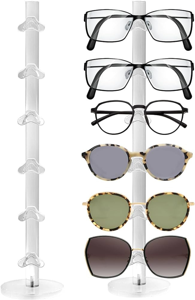 CADUFUELLY Sunglasses Display Stand Glasses Acrylic Rack Holder Eyeglasses Eyewear Frame Riser Or... | Amazon (US)