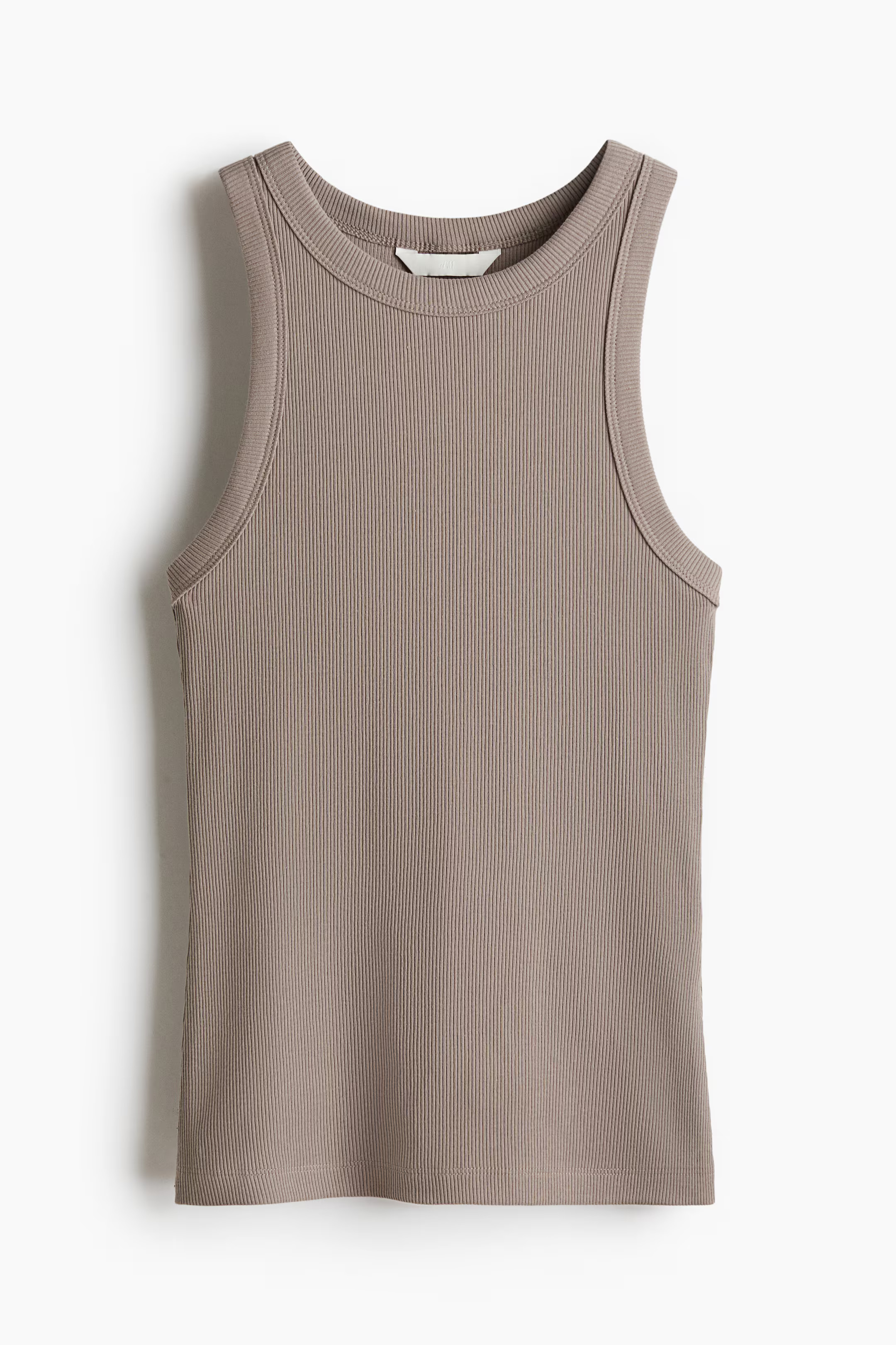 Ribbed Tank Top - Taupe - Ladies | H&M US | H&M (US + CA)