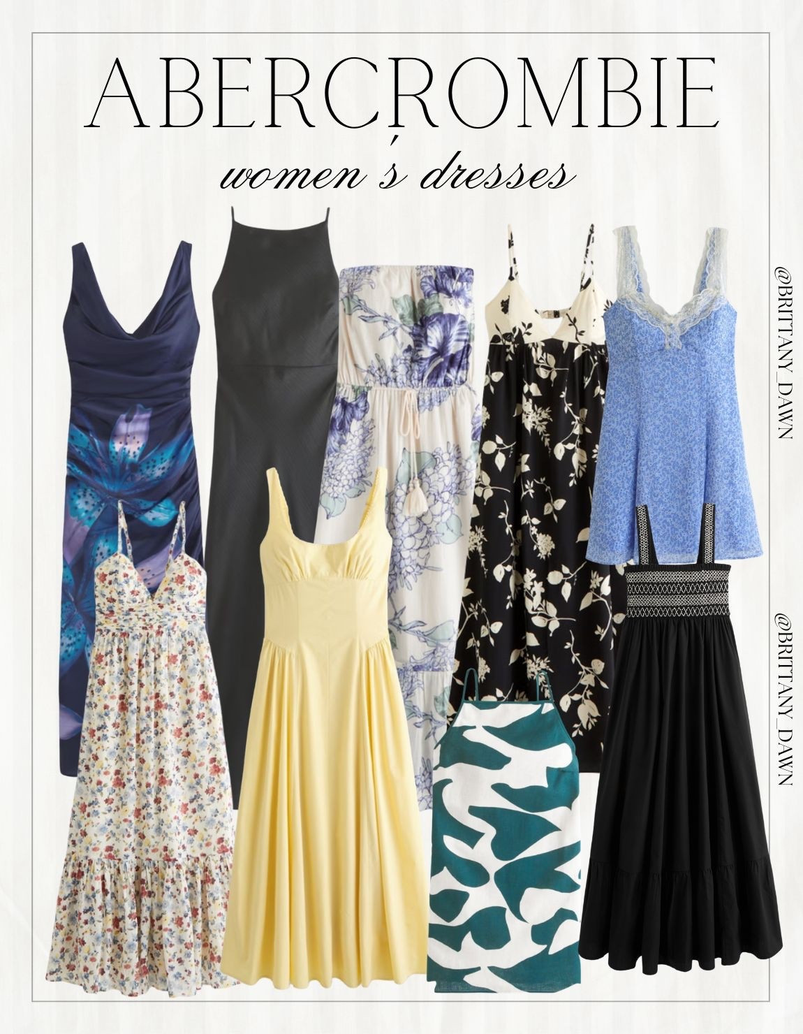 I have found the dreamiest dresses for the season! From elegant black midis to sunny yellow sundresses, these silhouettes are so flattering and perfect for everything from brunch to weddings. 👗☀️

I love the mix of bold florals and delicate lace trims in this collection. Whether you prefer a classic strapless look or a dainty floral print, these pieces make getting ready feel effortless! ✨🌷

#AbercrombieStyle #DressInspo #SpringFashion #OOTD #SummerDresses #FloralDress #StyleInspo #FashionFinds

#LTKSeasonal #LTKootd