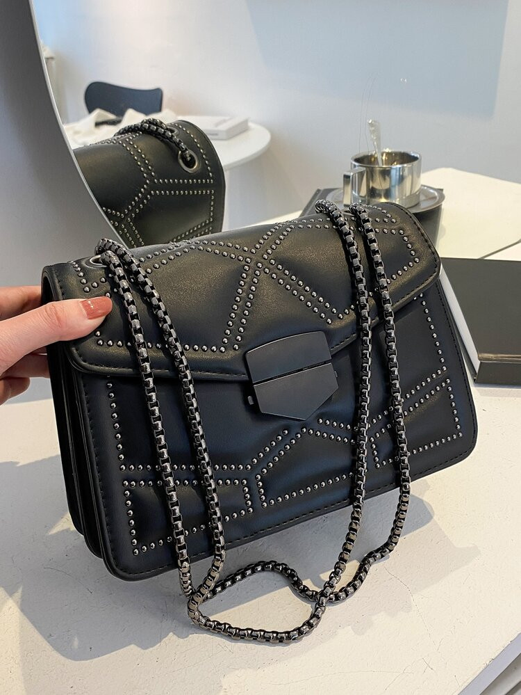 Studded Chain Shoulder Bag | SHEIN