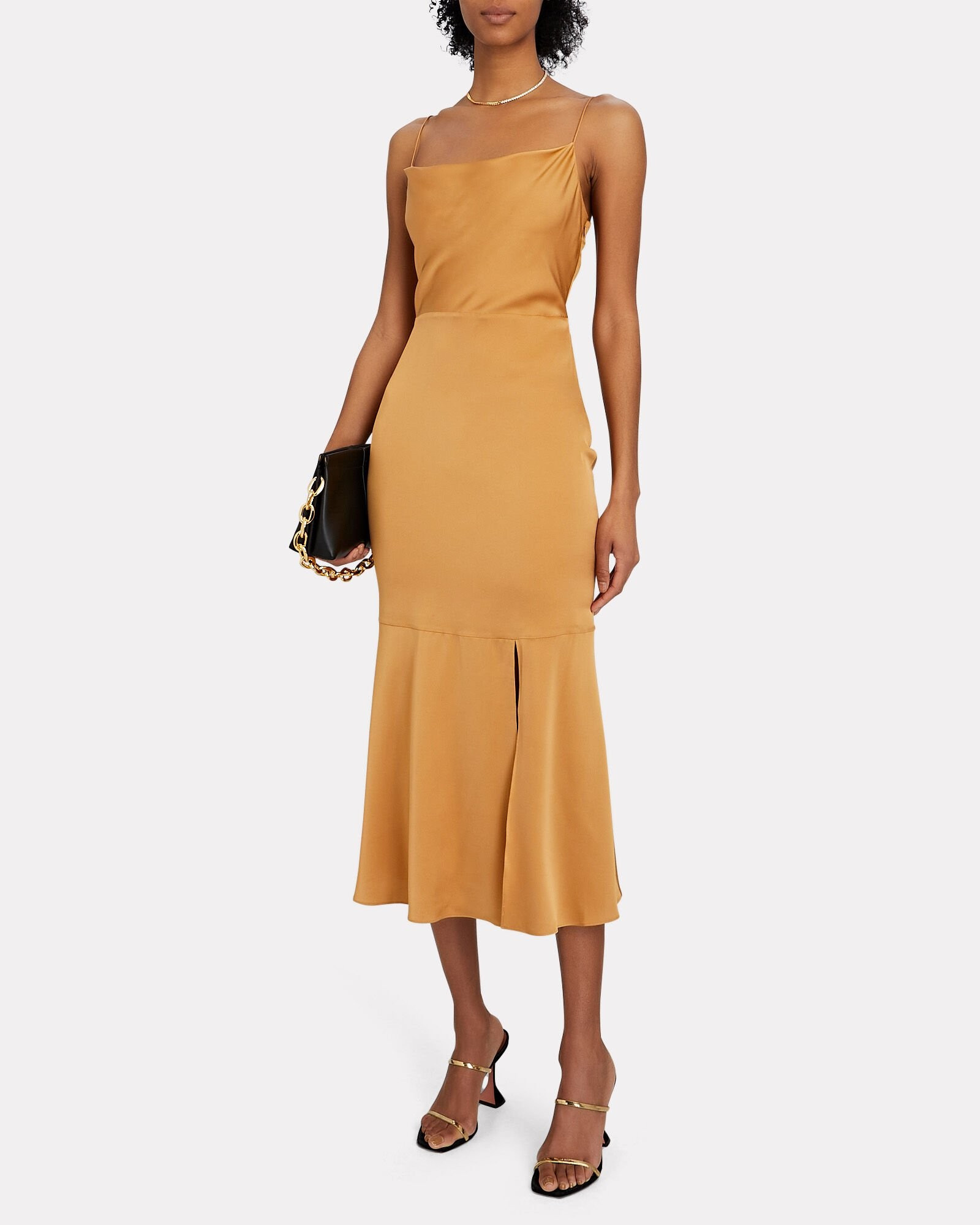 Paris Silk Cowl-neck Midi Dress | INTERMIX