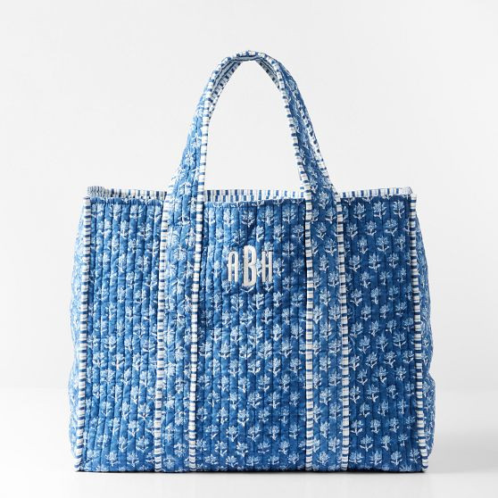 Block Print Quilted Oversized Tote | Mark and Graham