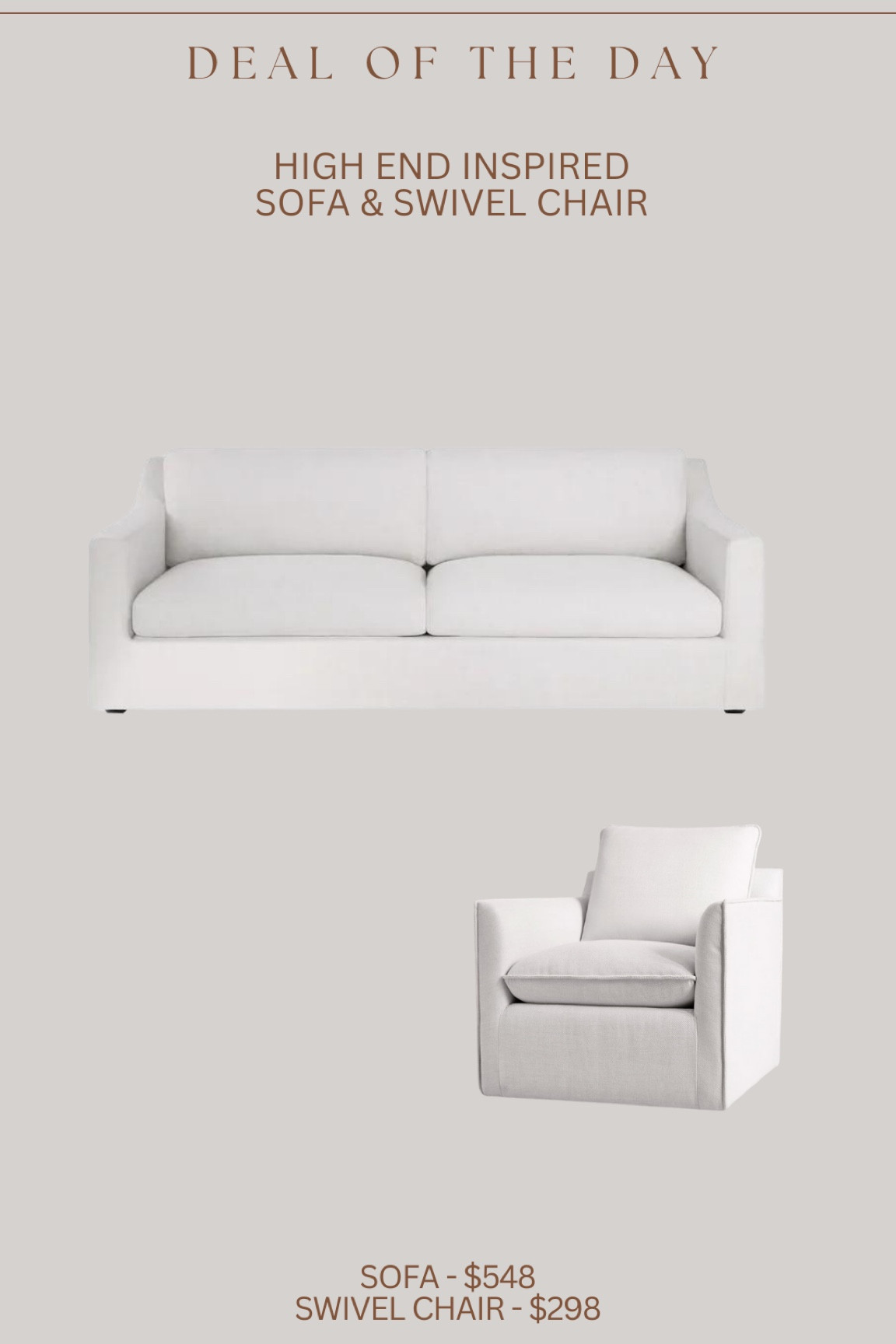 Brand new budget, friendly sofa, and swivel chair!! Available for pre-order for October!! Amazing prices 😍 I love the shape / slope of the arms on the sofa & the exposed seams on the swivel chair! 

#LTKSaleAlert #LTKHome #LTKStyleTip