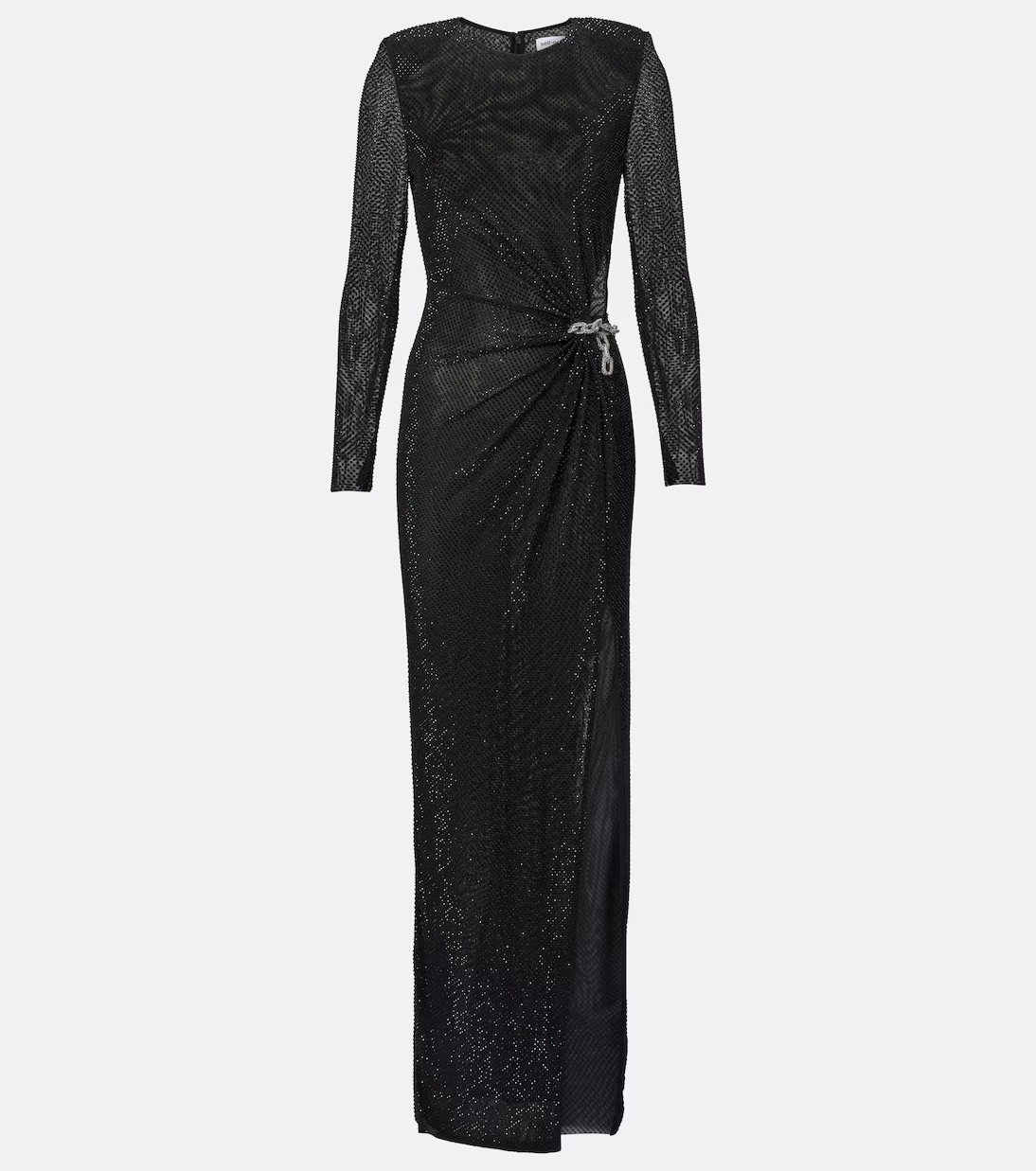 Rhinestone-embellished mesh maxi dress | Mytheresa (UK)