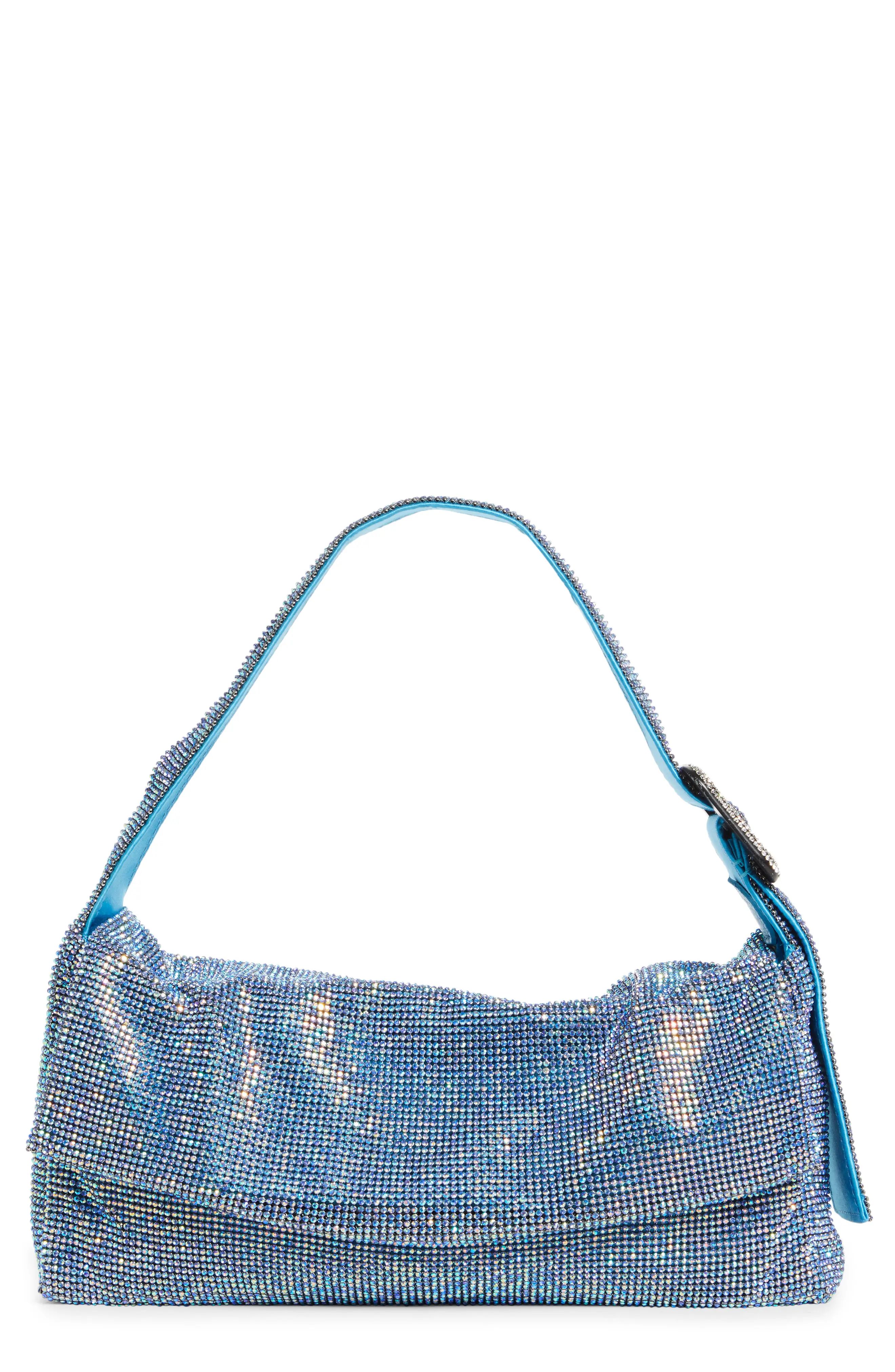 Benedetta Bruzziches Vitty Grande Crystal Mesh Shoulder Bag in Rapsodia In Blue at Nordstrom | Nordstrom