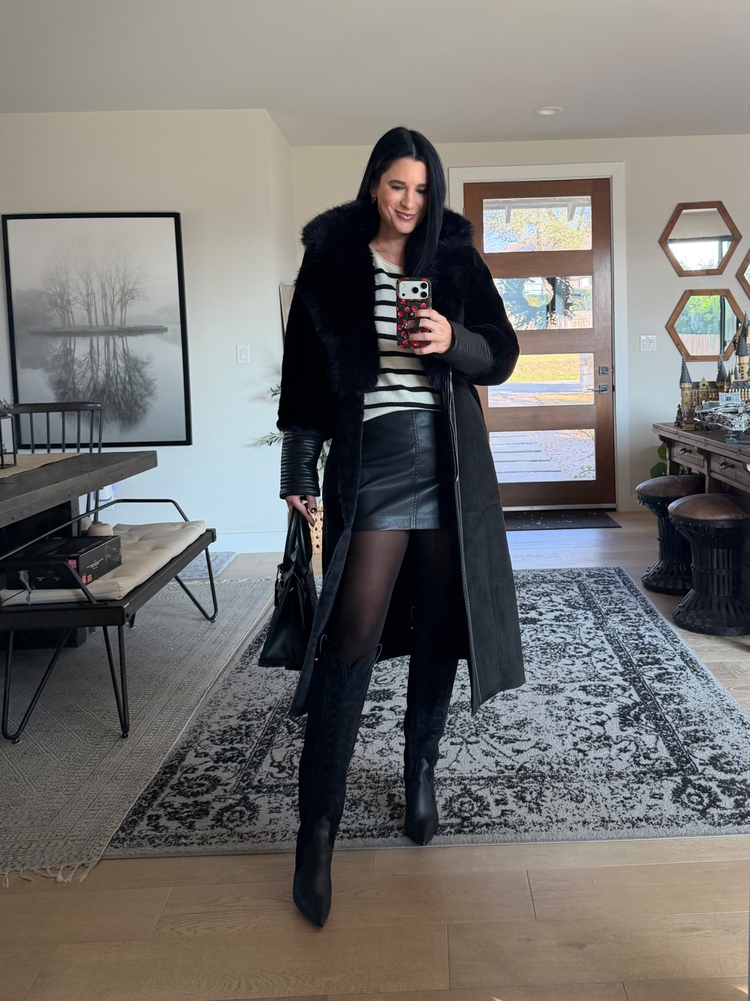 This coat is absolutely STUNNING and such high quality for under $200! I’m in the size small. 

My black tights are 15% off with code dtkxspanx .

#LTKSeasonal #LTKSaleAlert #LTKFindsUnder100