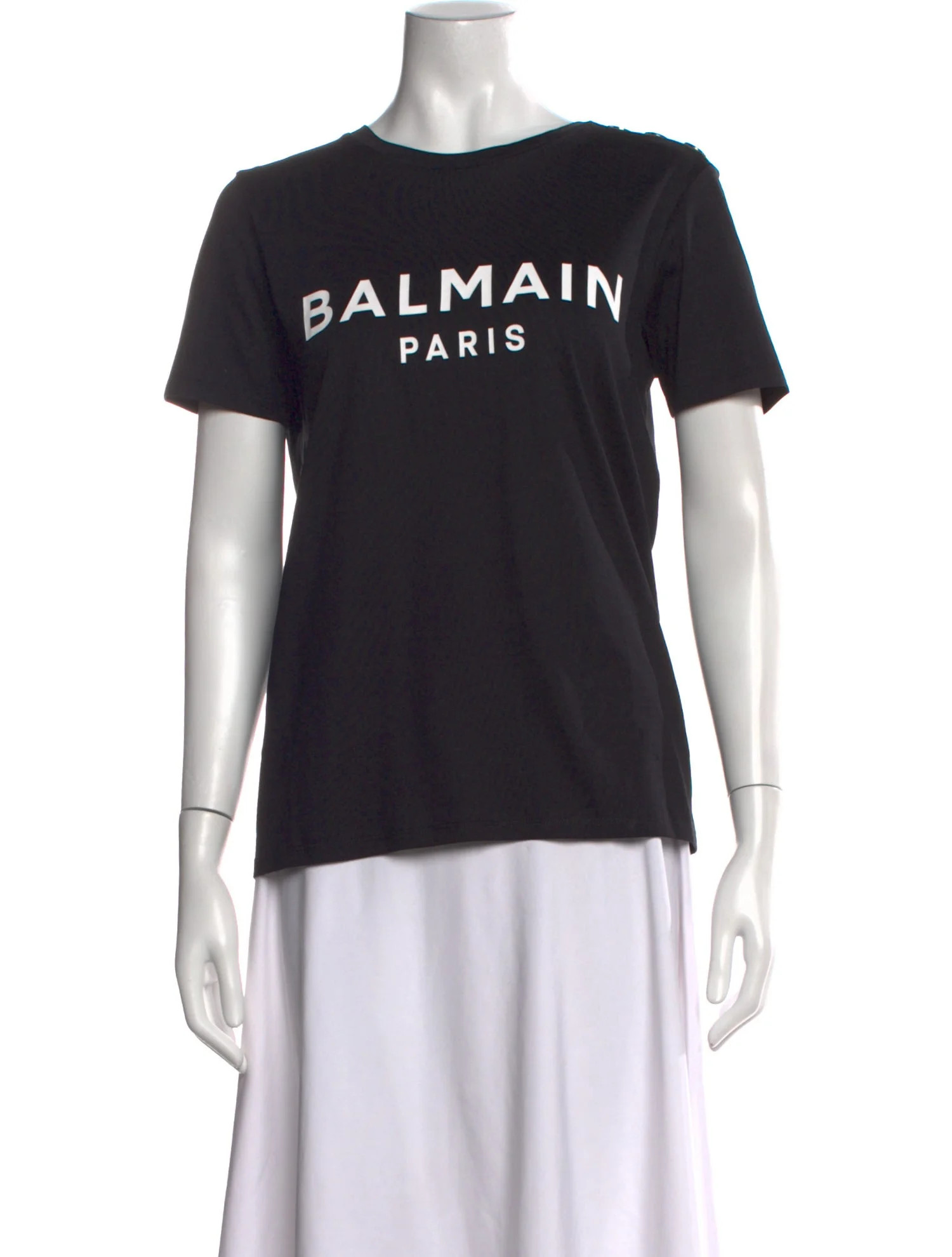Balmain Graphic Print Crew Neck T-Shirt w/ Tags | The RealReal