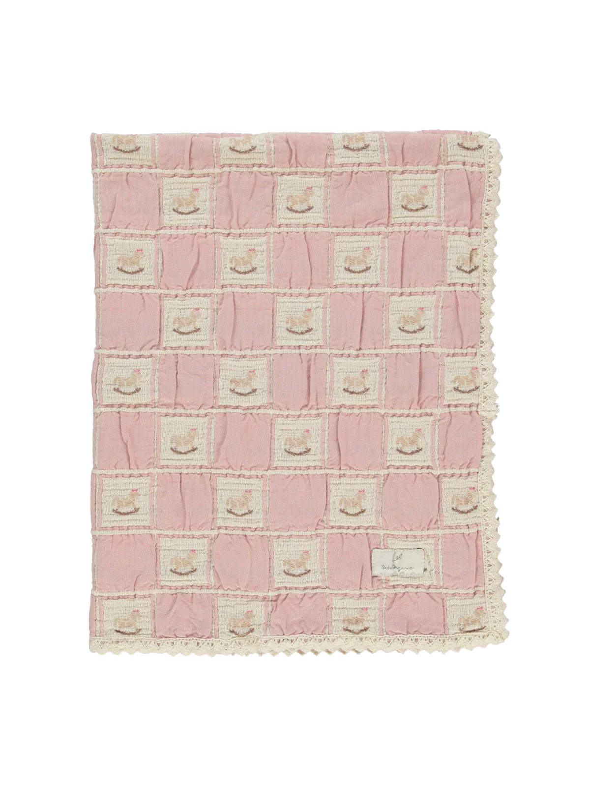 Blush Rocking Horse Patchwork Blanket | Danrie