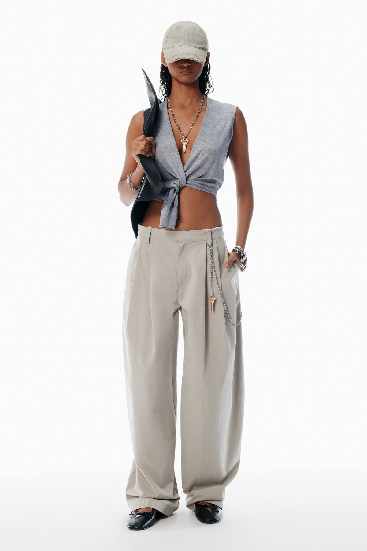 Grey Cotton-Blend Balloon-Leg Pants | Alexander Wang US