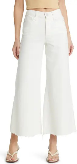 Le Palazzo Raw Hem High Waist Crop Wide Leg Jeans | Nordstrom
