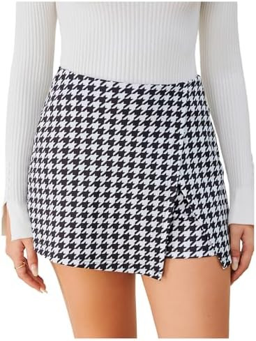 Milumia Women's Asymmetrical Wrap Skirts High Waisted Slit Hem Skort Shorts | Amazon (US)