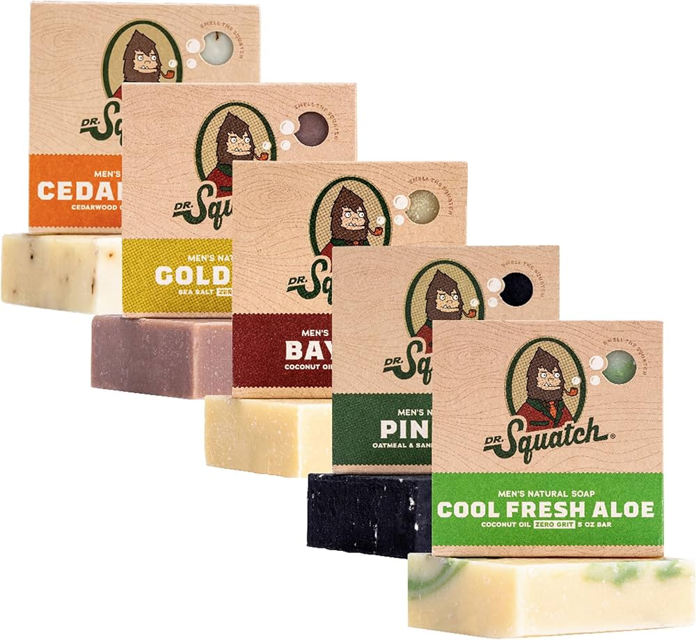 Dr. Squatch Natural Bar Soap for Men - Cold Process Soap with No Harsh Chemicals - Cool Fresh Alo... | Amazon (US)