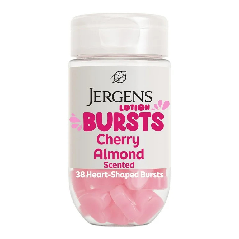 Jergens Cherry Almond Lotion Bursts, Squishy Heart-Shaped Moisturizer Bursts, 38 Ct | Walmart (US)