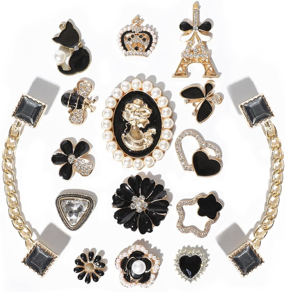 Bling Alloy Shoe Charms for Women,Flower,Butterfly Rhinestone Shoe Decoration Charms for Girls, D... | Amazon (US)