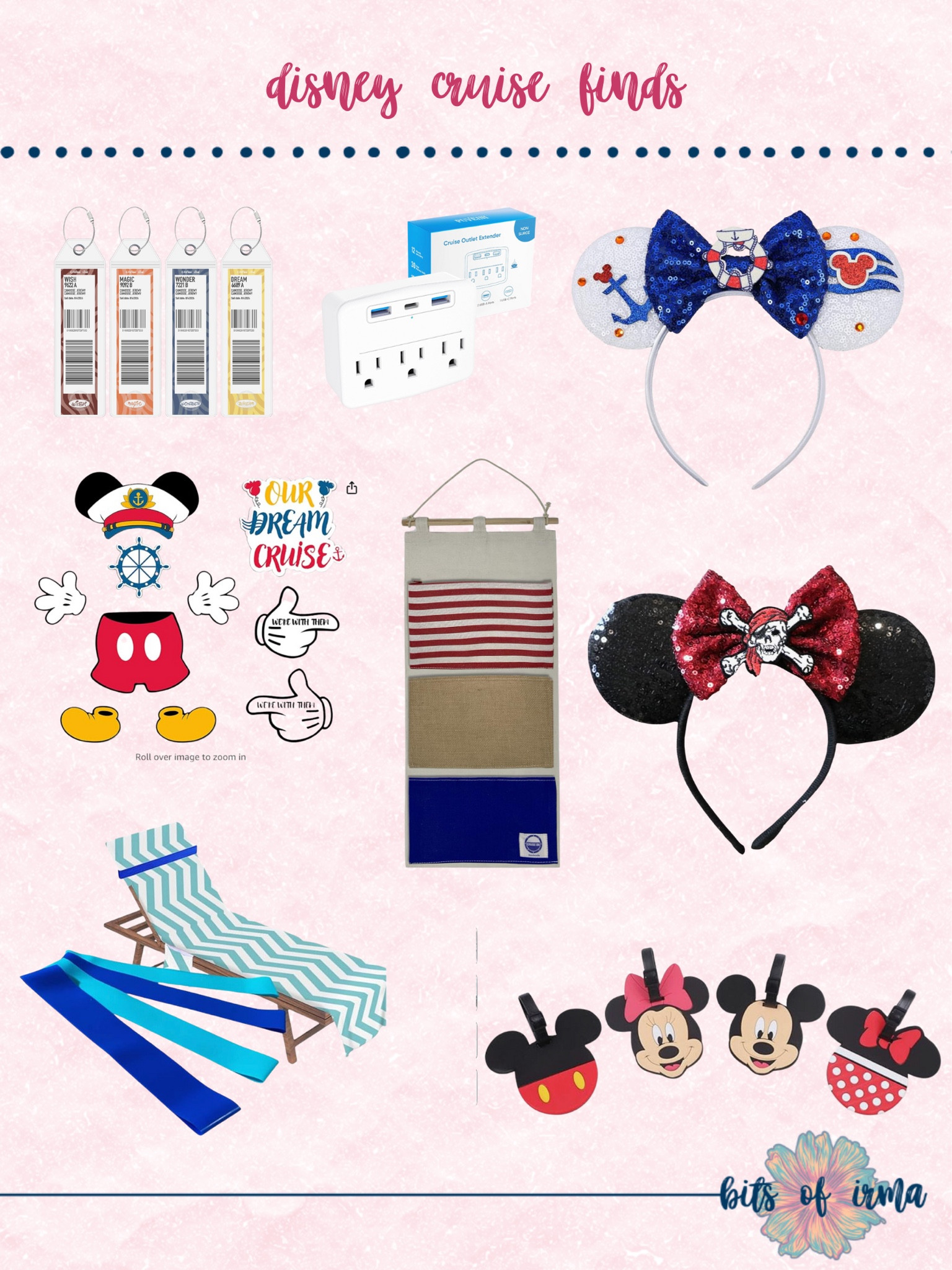 Disney Cruise Finds | Themed Cruise Accessories | Disney Cruise Essentials | Decorative Disney Ear Headbands | Disney Cruise Packing Accessories | Disney Luggage Tags | Themed USB Outlets for Cruises | Disney Beach Towels | Mickey and Minnie Cruise Decor | Disney Cruise Organizer Accessories | Disney-themed Vacation Gear | Custom Disney Cruise Items | Disney Cruise Door Decorations | Personalized Disney Cruise Accessories

#LTKKids #LTKFamily #LTKTravel