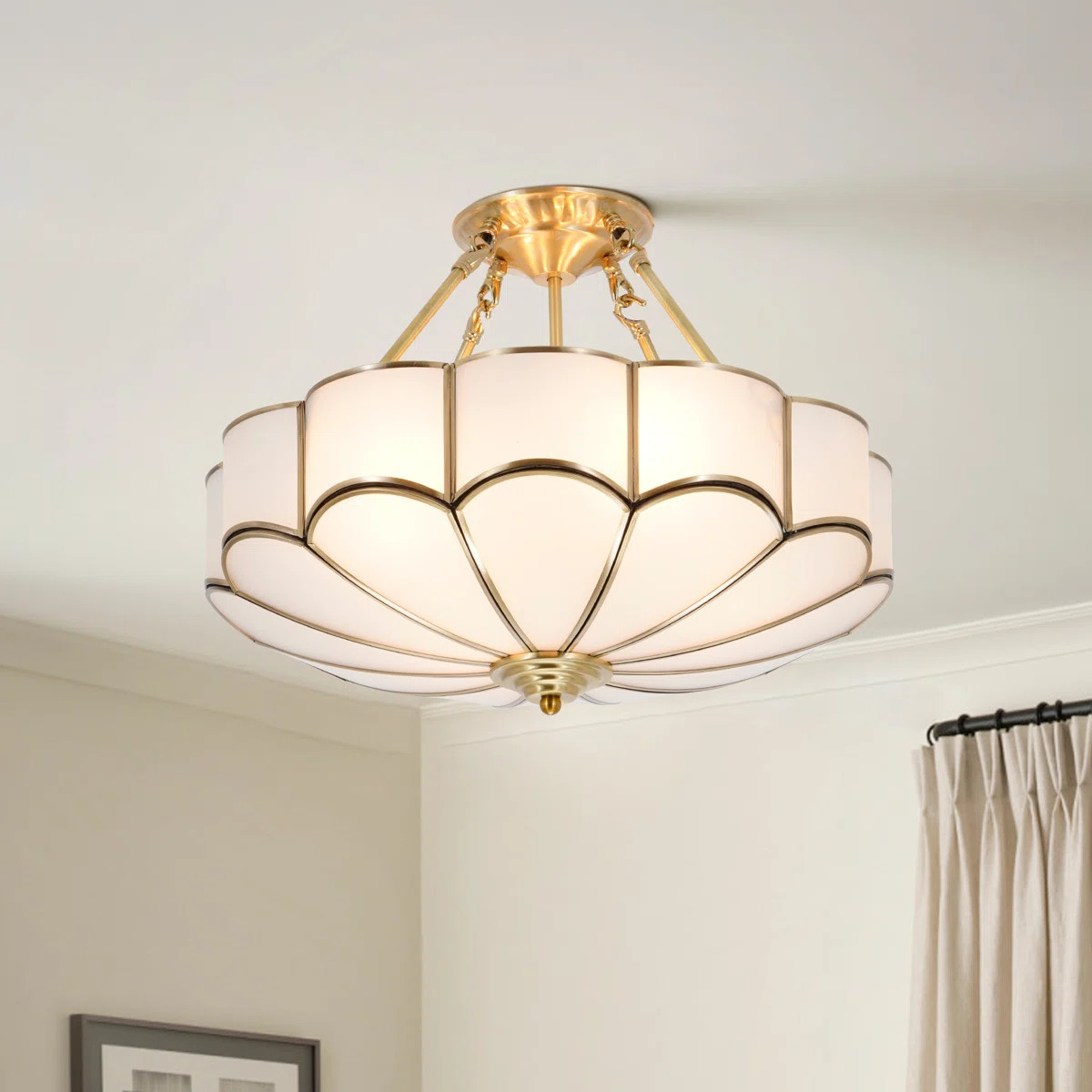 4 - Light Modern 18.5" Blossom Semi Flush Mount Chandelier | Wayfair North America